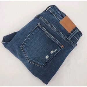 Judy Blue Boyfriend Fit Distressed Stretch Red Black Patches Women's Size 15/32